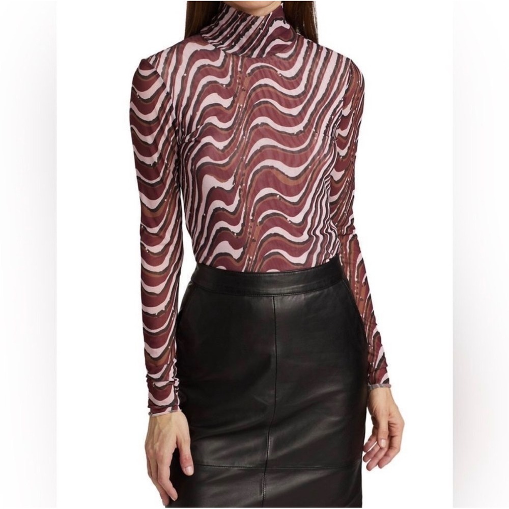 Baum Und Pfwrdgarten Boho Gypsie Jodi Mesh Sheer Pattern Long Sleeve Top S